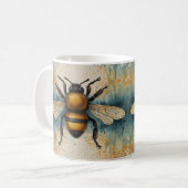 Mug Motif d'aquarelle d'abeille dynamique (Devant gauche)