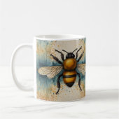 Mug Motif d'aquarelle d'abeille dynamique (Gauche)