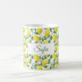 Mug Motif d'aquarelle de citron jaune rustique (Centre)