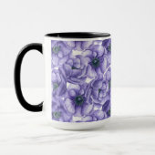 Mug Motif d'aquarelle de fleurs d'anémone violet (Gauche)