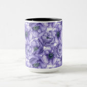 Mug Motif d'aquarelle de fleurs d'anémone violet (Centre)