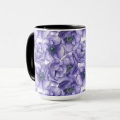 Mug Motif d'aquarelle de fleurs d'anémone violet (Devant gauche)