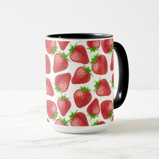 Mug Motif d'aquarelle de fraises (Devant droit)