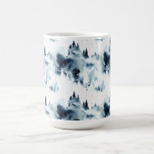 Mug Motif d'aquarelle de la forêt bleue de minuit (Centre)