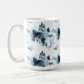 Mug Motif d'aquarelle de la forêt bleue de minuit (Gauche)