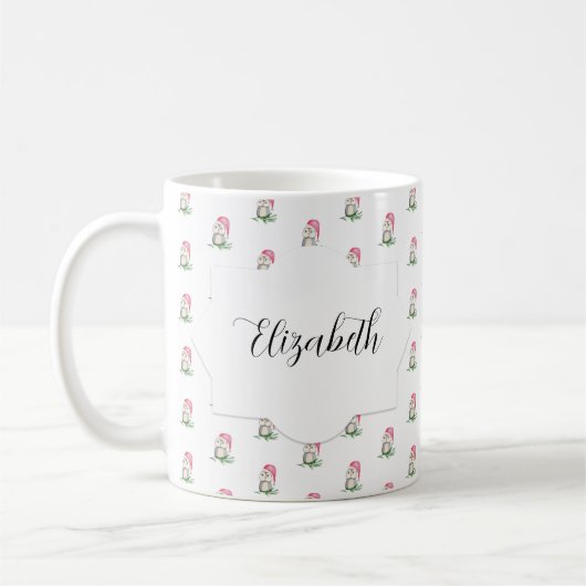 Mug Motif d'aquarelle des choux mignons Monogramme (Gauche)