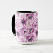 Mug Motif d'aquarelle des fleurs d'anémone (Devant gauche)