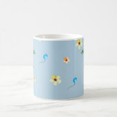 Mug Motif d'aquarelle florale dans les tons bleus (Centre)
