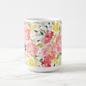 Mug motif d'aquarelle florale dynamique (Centre)