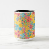 Mug Motif d'aquarelle florale en jaune (Centre)
