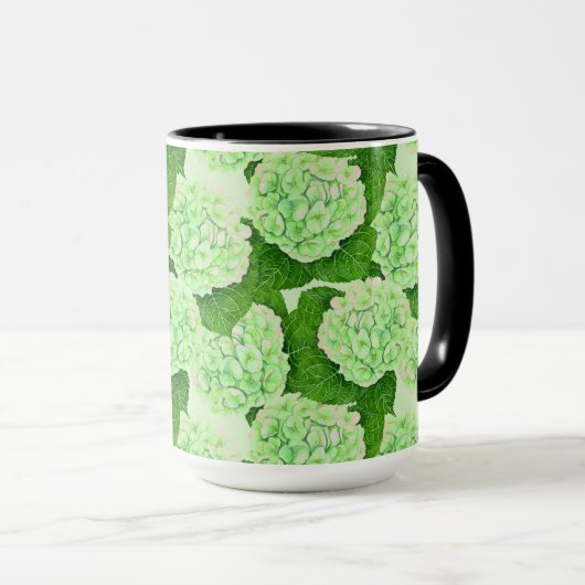 Mug Motif d'aquarelle Hydrangea (Devant droit)