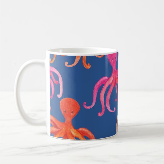 Mug Motif d'aquarelle octopus de dessin coloré (Gauche)