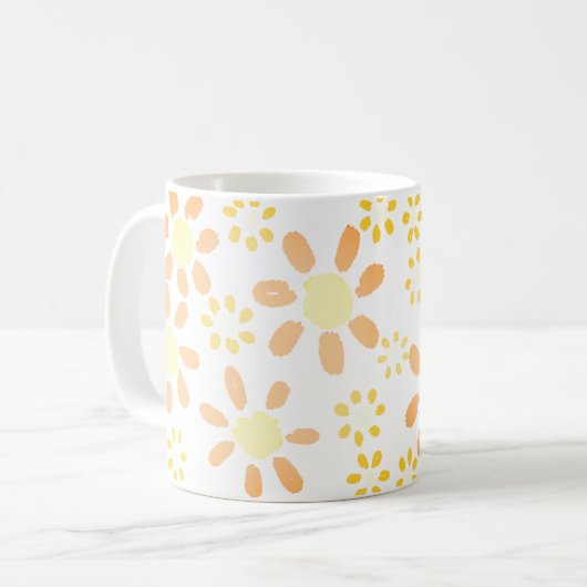 Mug Motif d'aquarelle orange jaune marais (Devant gauche)
