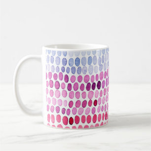 Mug Motif d'aquarelle rayée transparente. Rose et gris