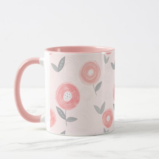 Mug Motif d'aquarelle rose Abstrait (Gauche)
