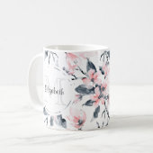 Mug Motif d'aquarelle rose et gris (Devant gauche)
