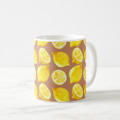Mug Motif d'aquarelle transparente avec citrons (Devant droit)