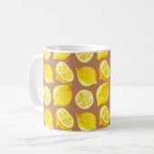 Mug Motif d'aquarelle transparente avec citrons (Devant gauche)