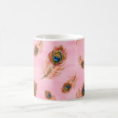 Mug Motif d'aquarelle transparente avec plis de paon d (Centre)