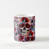 Mug Motif d'aquarelle transparente de crânes de sucre. (Centre)