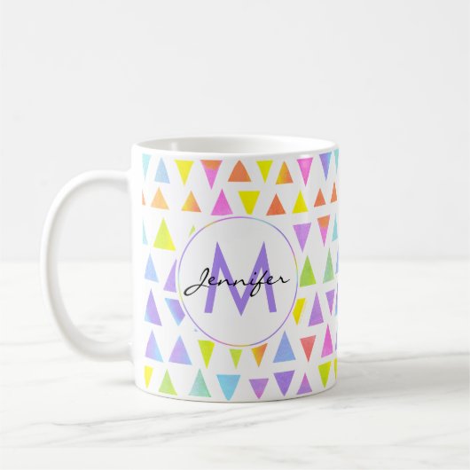 Mug Motif d'aquarelle triangulaire coloré (Gauche)