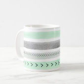 Mug Motif d'aquarelle verte à la menthe contemporaine (Devant gauche)