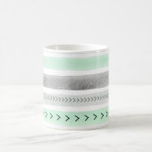 Mug Motif d'aquarelle verte à la menthe contemporaine (Centre)