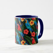 Mug Motif d'ara et de ketmie (Devant droit)