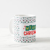 Mug Motif d'arbre de fête de fin d'année (Devant gauche)