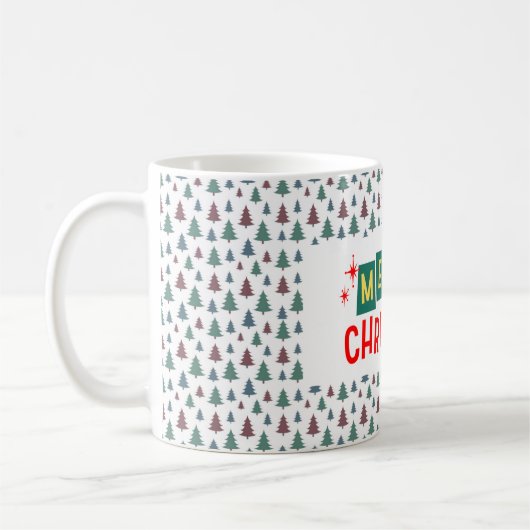 Mug Motif d'arbre de fête de fin d'année (Gauche)