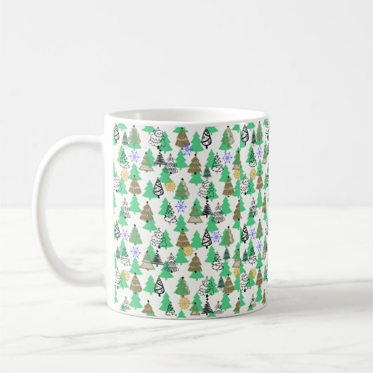 Mug Motif d'arbre de Noël (Gauche)