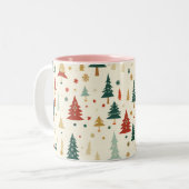 Mug Motif d'arbre de Noël coloré (Devant gauche)
