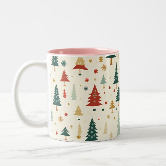 Mug Motif d'arbre de Noël coloré (Gauche)