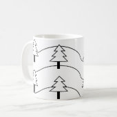 Mug Motif d'arbre de Noël noir et blanc (Devant gauche)