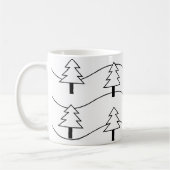 Mug Motif d'arbre de Noël noir et blanc (Gauche)