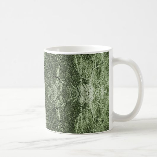 Mug Motif d'arbre en silhouette verte (Droite)
