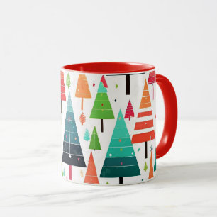 Mug Motif d'arbres de Noël colorés