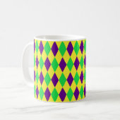 Mug Motif d'arlequin vert jaune violet (Devant gauche)