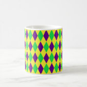 Mug Motif d'arlequin vert jaune violet (Centre)