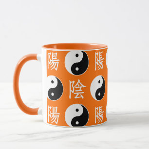 Mug Motif d'Arrière - plan orange du Yinyang