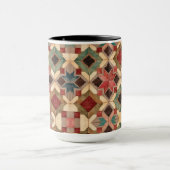Mug motif d'art de bloc de patchwork géométrique vinta (Centre)