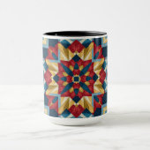 Mug motif d'art de bloc de patchwork géométrique vinta (Centre)