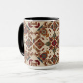 Mug motif d'art de bloc de patchwork géométrique vinta (Devant gauche)