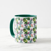 Mug Motif d'art de cactus d'aquarelle (Devant gauche)