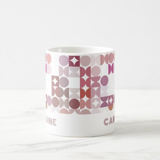 Mug Motif d'art en hanche rose pâle personnalisé Mauve (Centre)