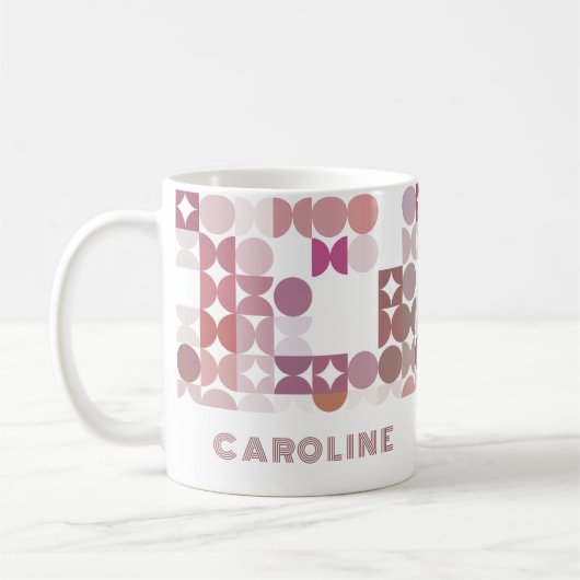 Mug Motif d'art en hanche rose pâle personnalisé Mauve (Gauche)