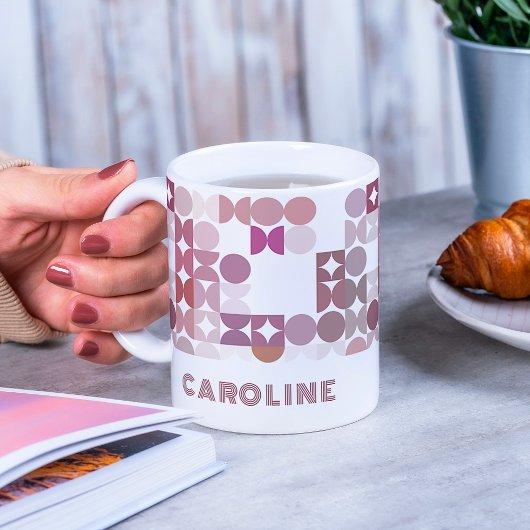 Mug Motif d'art en hanche rose pâle personnalisé Mauve