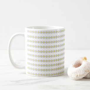 Mug Motif d'art en ligne de marguerite jaune rétro ind