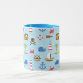 Mug Motif d'art maritime Pixel (Centre)