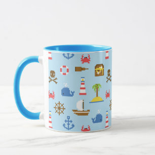 Mug Motif d'art maritime Pixel